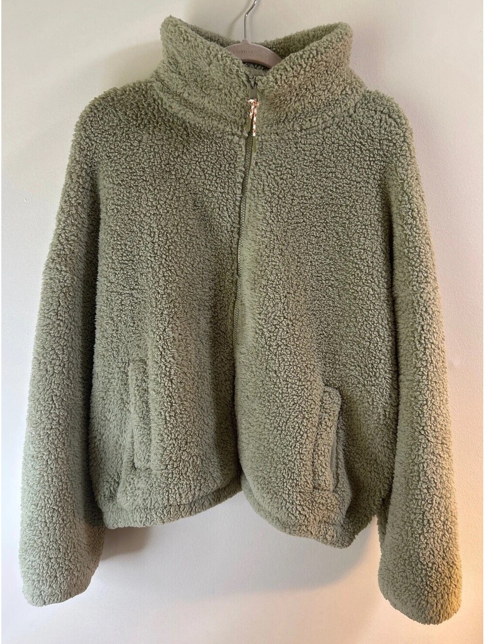 American Eagle Seriously Huggable Sherpa Fleece Jacket Women's Medium Green